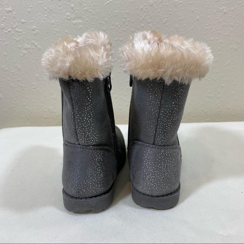 Cat and Jack girls Boots size 9 gray glittery boots faux suede, NWOT Wi… - Picture 6 of 6
